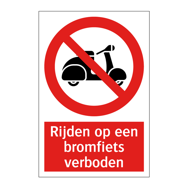 Rijden op een bromfiets verboden