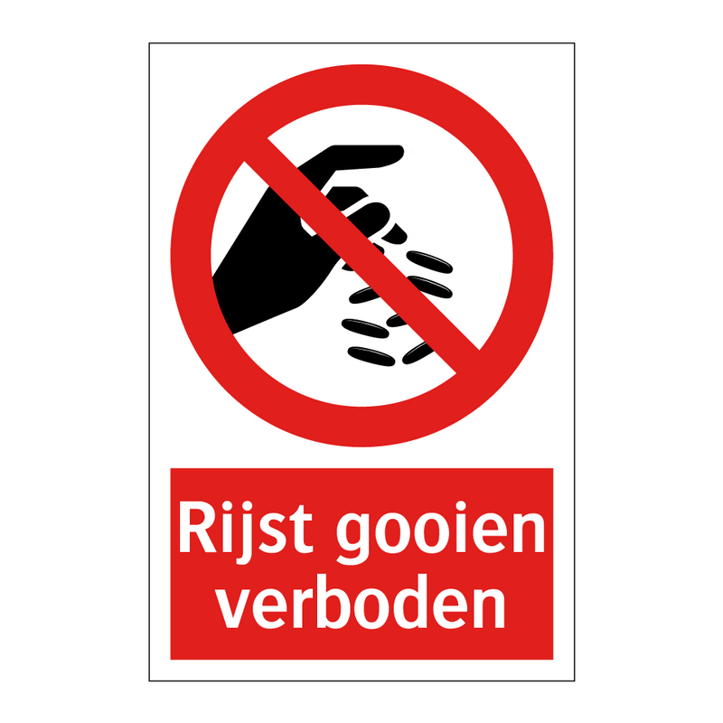 Rijst gooien verboden