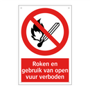 Roken en gebruik van open vuur verboden