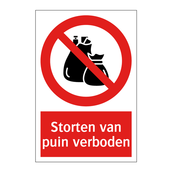 Storten van puin verboden