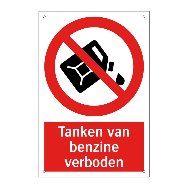 Tanken van benzine verboden