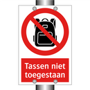 Tassen niet toegestaan