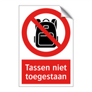 Tassen niet toegestaan
