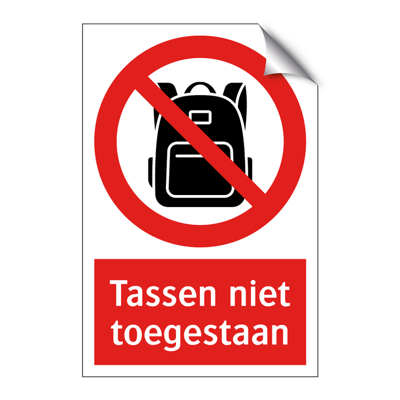 Tassen niet toegestaan