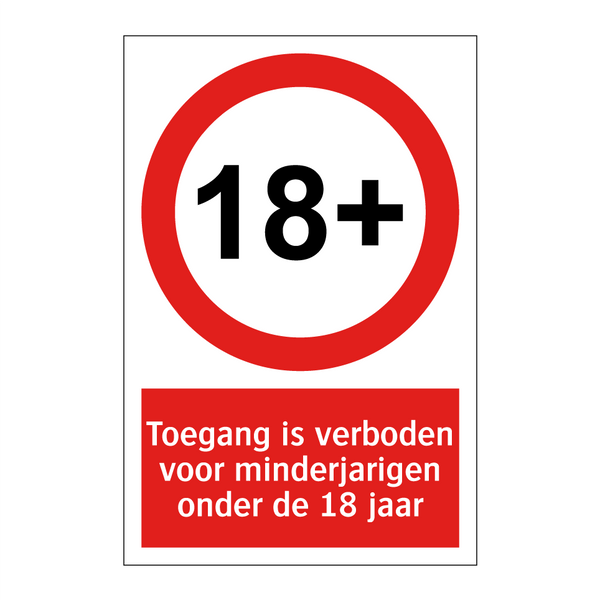 Toegang is verboden voor minderjarigen onder de 18 jaar