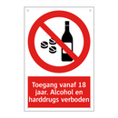 Toegang vanaf 18 jaar. Alcohol en harddrugs verboden