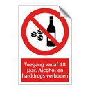 Toegang vanaf 18 jaar. Alcohol en harddrugs verboden