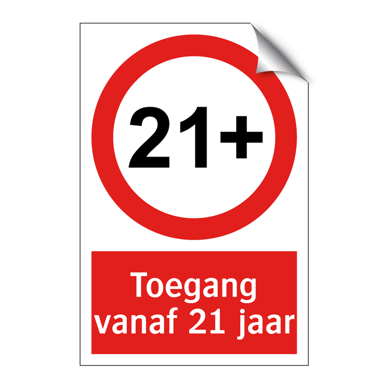 Toegang vanaf 21 jaar