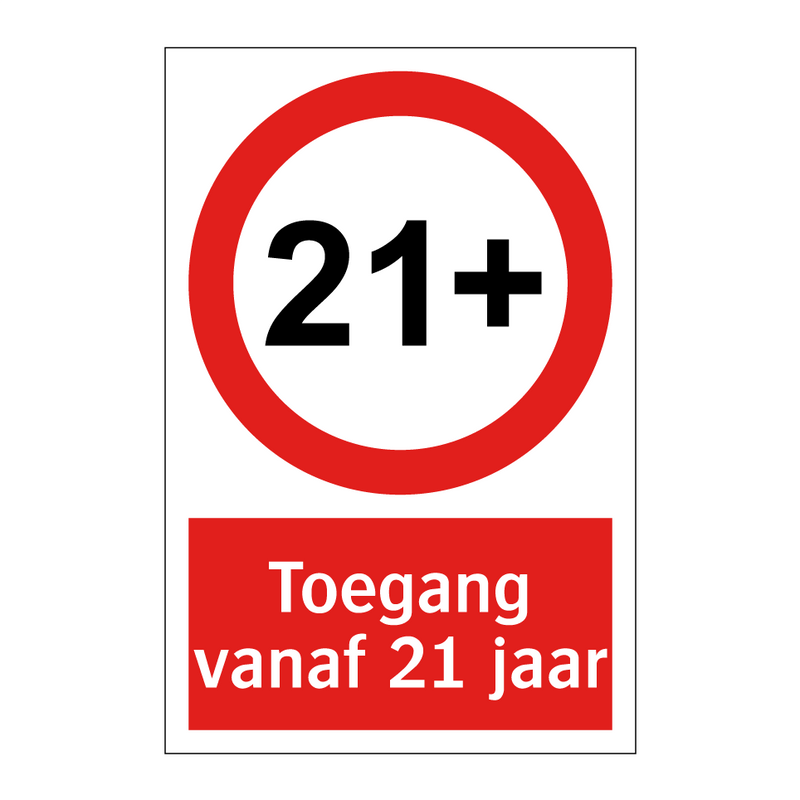 Toegang vanaf 21 jaar