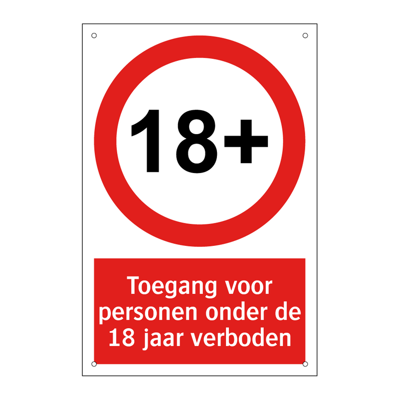 Toegang voor personen onder de 18 jaar verboden