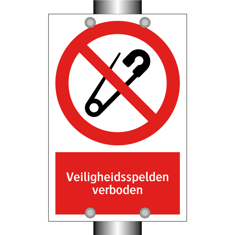 Veiligheidsspelden verboden