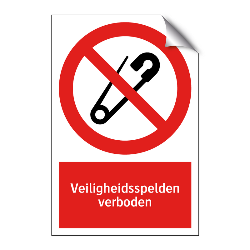 Veiligheidsspelden verboden