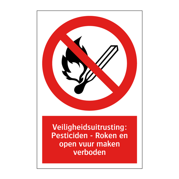 Veiligheidsuitrusting: Pesticiden - Roken en open vuur maken verboden
