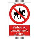 Verbod op ongeoorloofd rijden