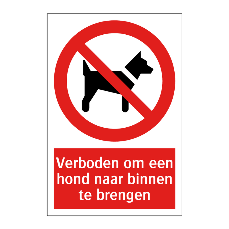 Verboden om een hond naar binnen te brengen