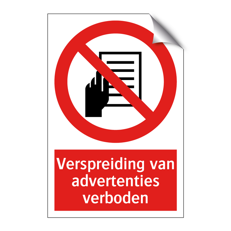 Verspreiding van advertenties verboden