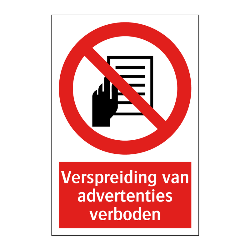 Verspreiding van advertenties verboden
