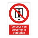 Vervoer van personen is verboden