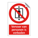 Vervoer van personen is verboden