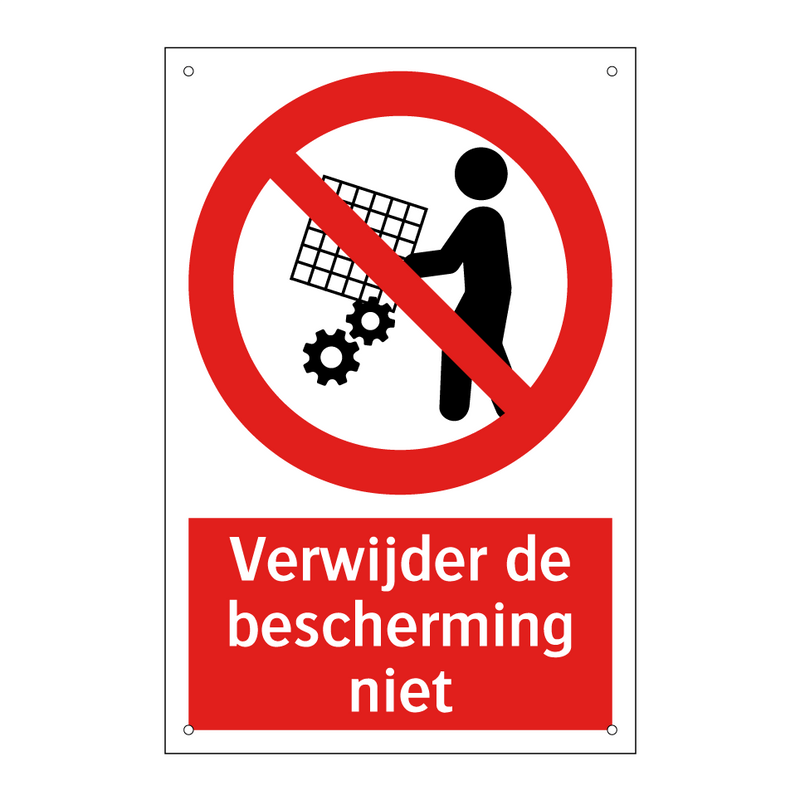 Verwijder de bescherming niet