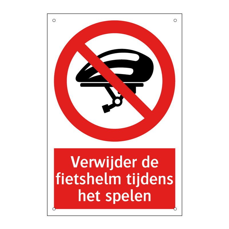 Verwijder de fietshelm tijdens het spelen