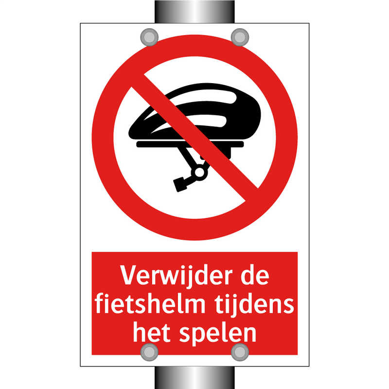 Verwijder de fietshelm tijdens het spelen