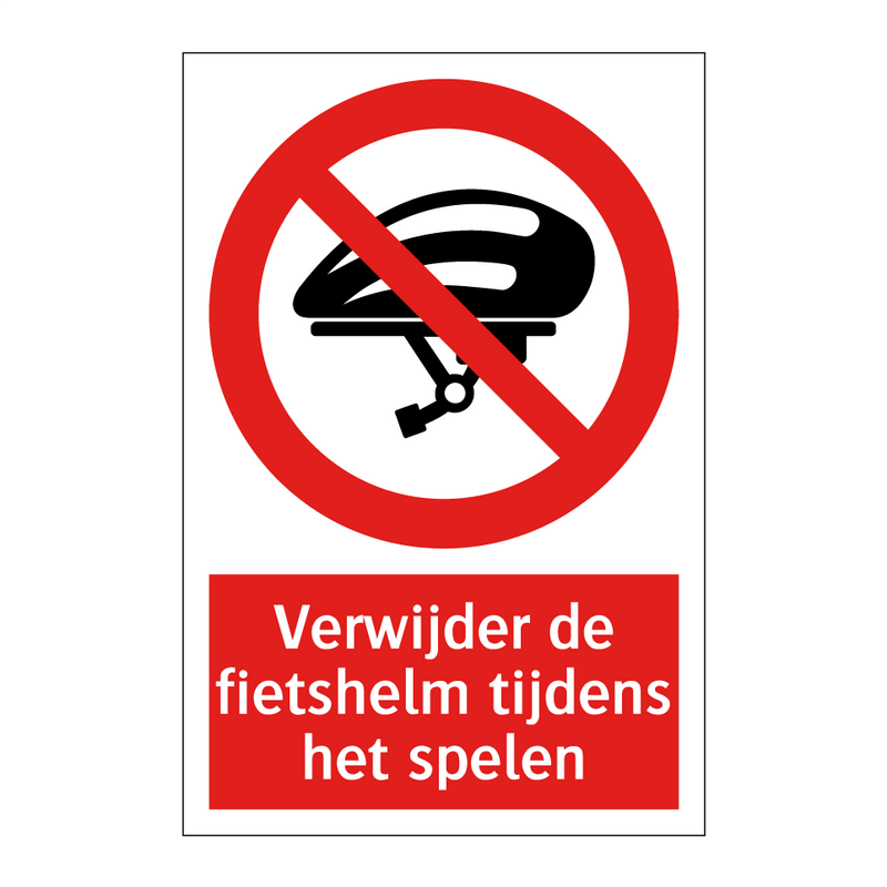 Verwijder de fietshelm tijdens het spelen