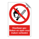 Vloeibaar gas: Roken en open vuur maken verboden