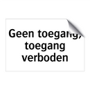 Geen toegang, toegang verboden