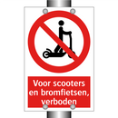 Voor scooters en bromfietsen, verboden