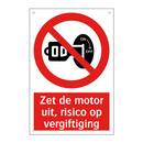 Zet de motor uit, risico op vergiftiging