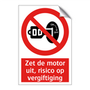 Zet de motor uit, risico op vergiftiging