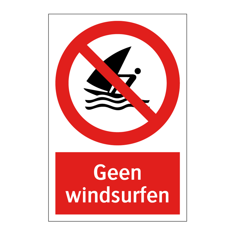 Geen windsurfen