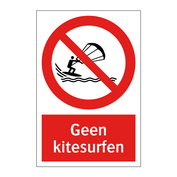 Geen kitesurfen