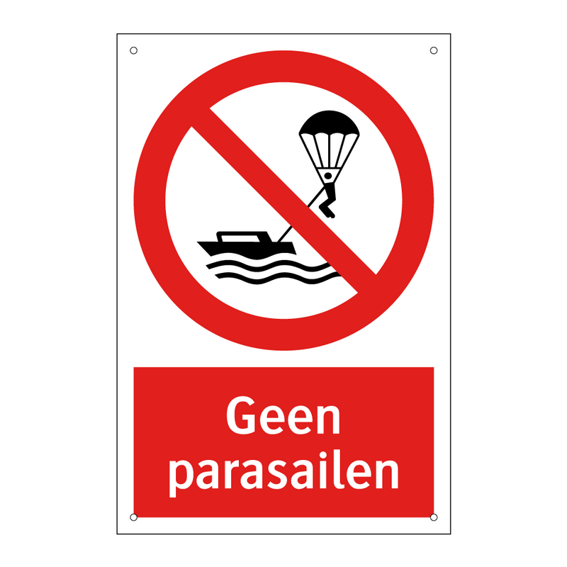 Geen parasailen