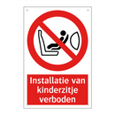 Installatie van kinderzitje verboden