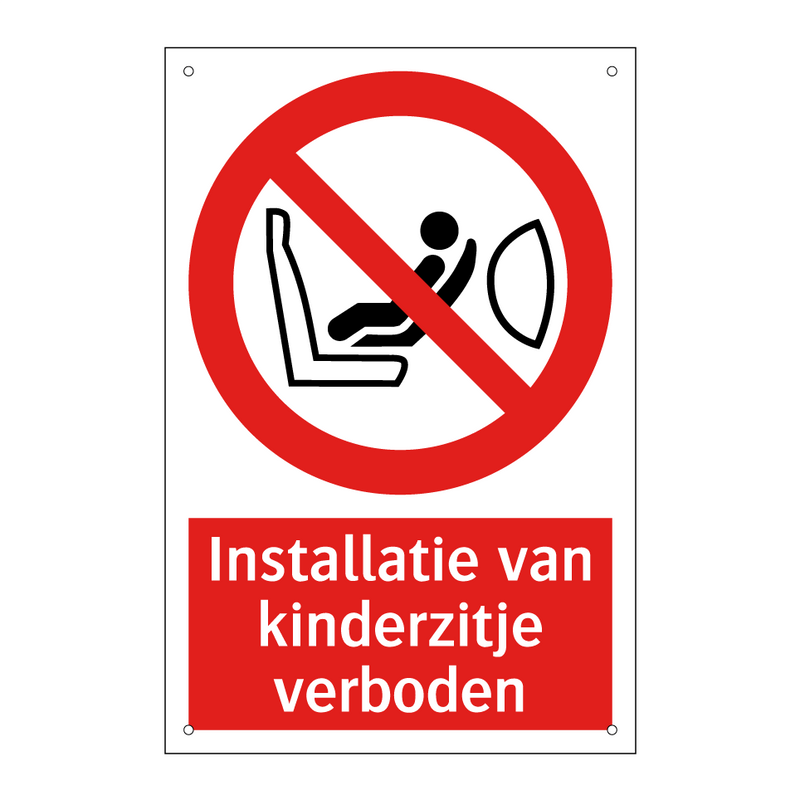 Installatie van kinderzitje verboden