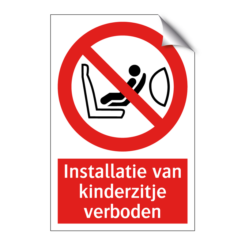 Installatie van kinderzitje verboden
