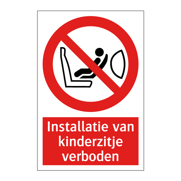 Installatie van kinderzitje verboden