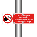 Afval dumpen verboden. Overtredingen zullen worden vervolgd