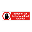 Betreden van het privégebied verboden