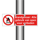Brandgevaar: Alle gebruik van open vuur verboden