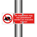 De trappenhuis mag niet geblokkeerd worden om evacuatie redenen