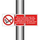 Dit is een gebouw waar niet gerookt mag worden. Wettelijk opgelegd rookverbod in alle bedrijfsgebouwen. Dit geldt zowel voor werknemers als bezoekers