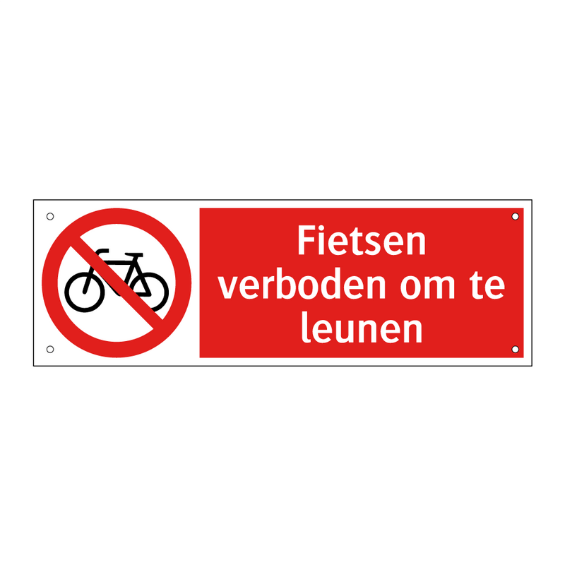 Fietsen verboden om te leunen