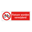 Fietsen worden verwijderd