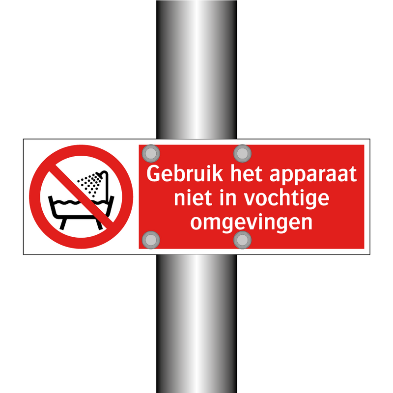 Gebruik het apparaat niet in vochtige omgevingen