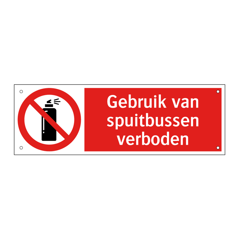 Gebruik van spuitbussen verboden