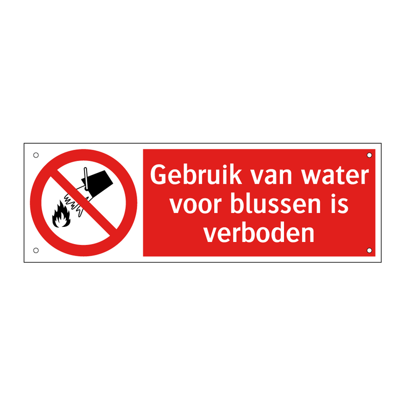 Gebruik van water voor blussen is verboden