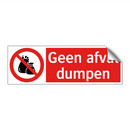 Geen afval dumpen
